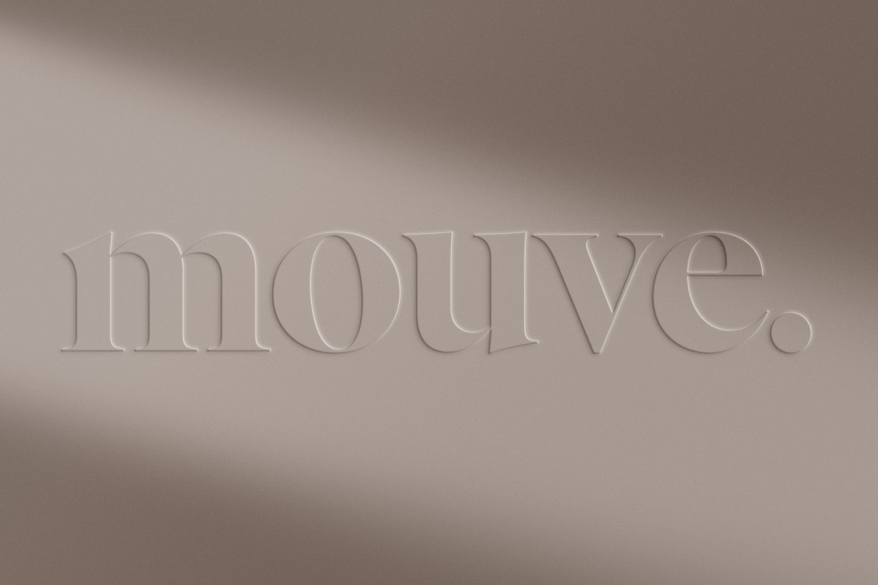 mouve. — embossed wordmark